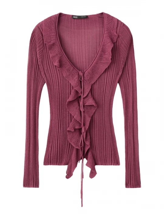 Foto van product MANGO Gebreid vest wijnrood