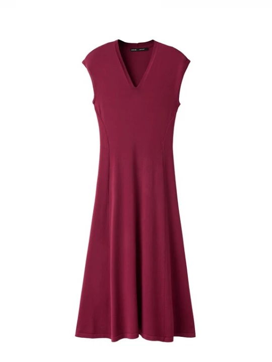 Foto van product MANGO Gebreide jurk 'CANELONS' bordeaux