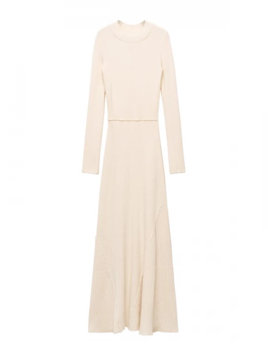 Foto van product MANGO Gebreide jurk 'Fredi' lichtbeige