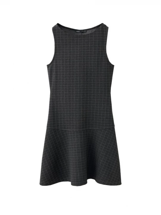Foto van product MANGO Gebreide jurk 'JUNO' antraciet / wit