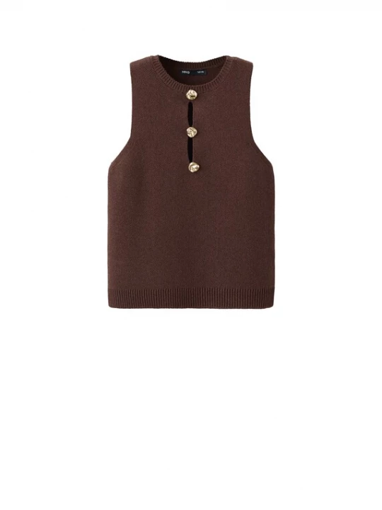 Foto van product MANGO Gebreide top 'ANTUAN' bruin