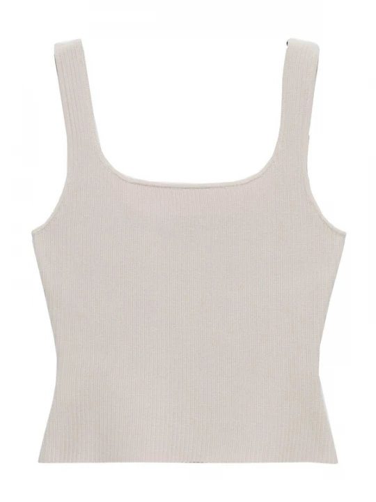 Foto van product MANGO Gebreide top 'BERNAL' taupe / lichtbeige
