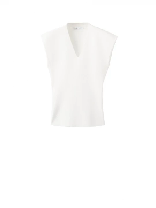 Foto van product MANGO Gebreide top 'CANELONS' wit