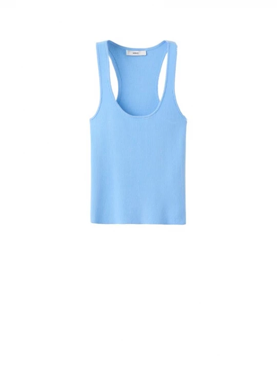 Foto van product MANGO Gebreide top 'LAURA' lichtblauw