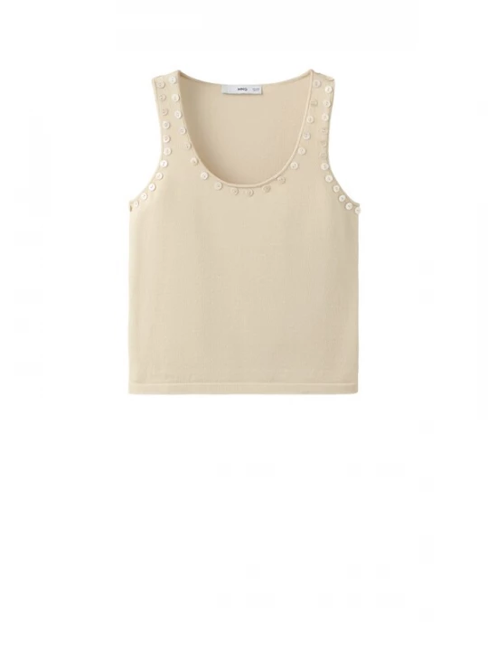 Foto van product MANGO Gebreide top 'NAQUI' champagne