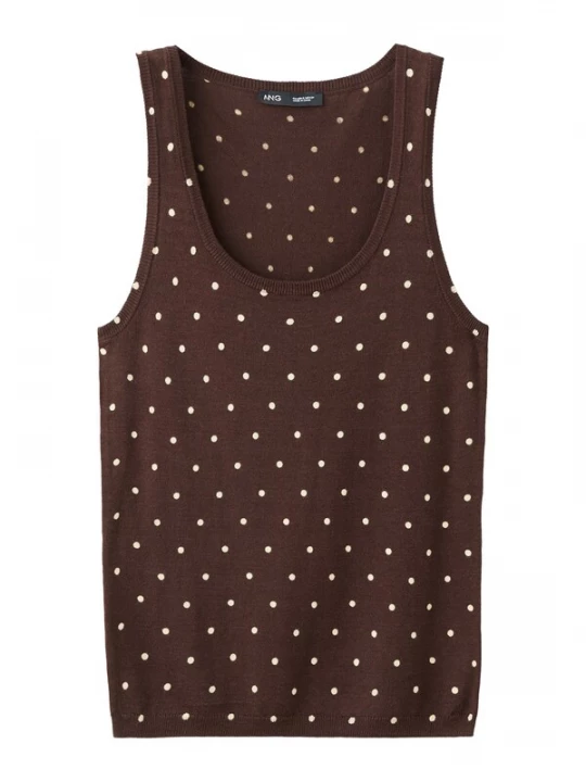 Foto van product MANGO Gebreide top 'SEVILLA' lichtbeige / bruin