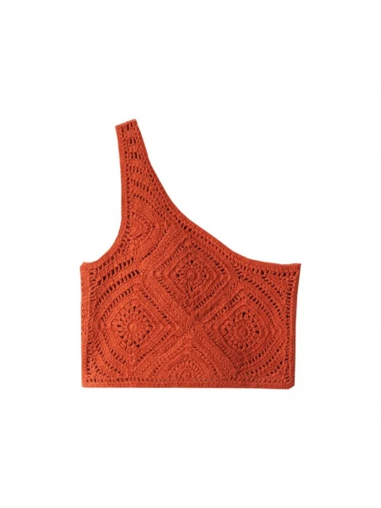 Foto van product MANGO Gebreide top 'Vendredi' roestrood