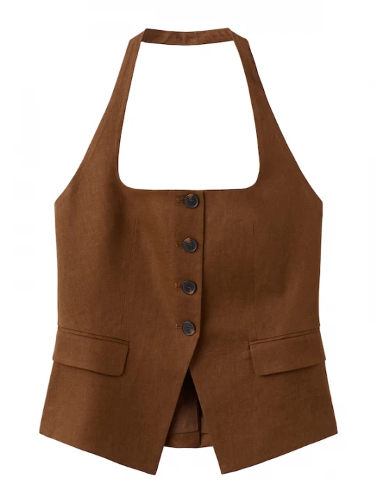 Foto van product MANGO Gilet 'Boreli' bruin