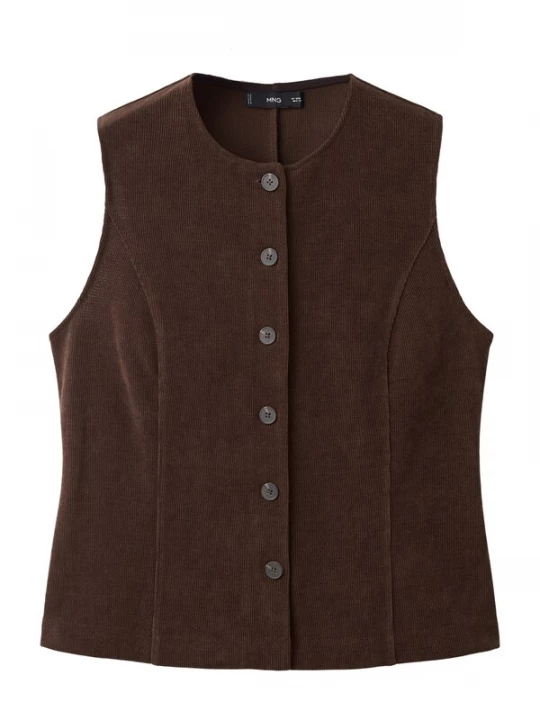 Foto van product MANGO Gilet 'CHELO' donkerbruin