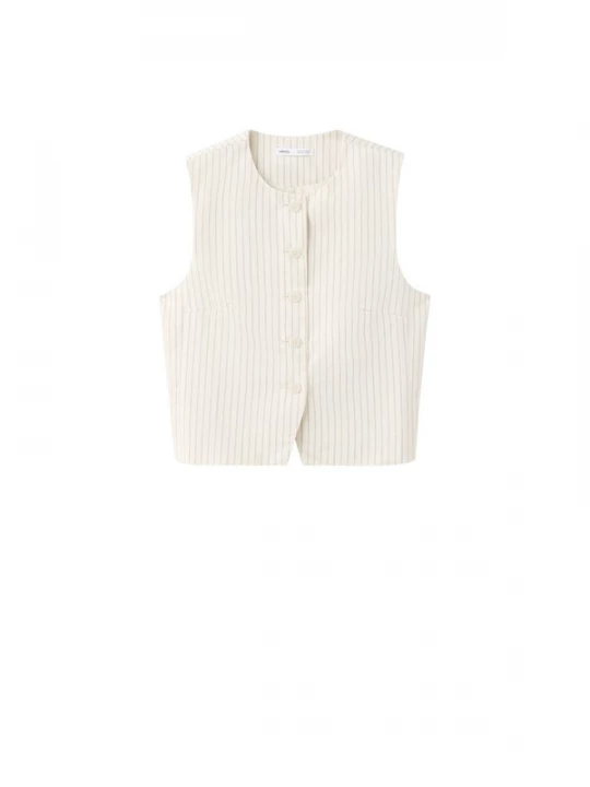 Foto van product MANGO Gilet 'MICHY' grijs / offwhite