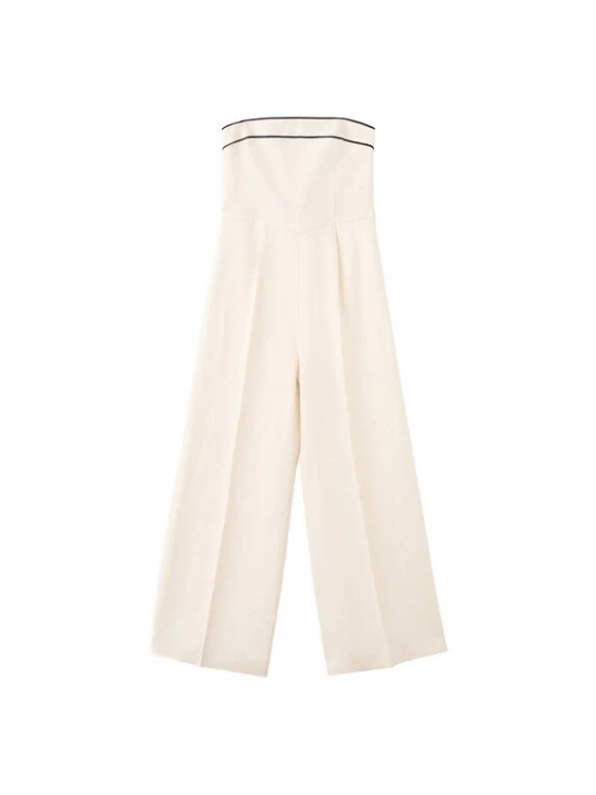 Foto van product MANGO Jumpsuit 'Corso' ecru / zwart