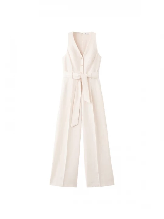 Foto van product MANGO Jumpsuit 'Rosanna' lichtbeige
