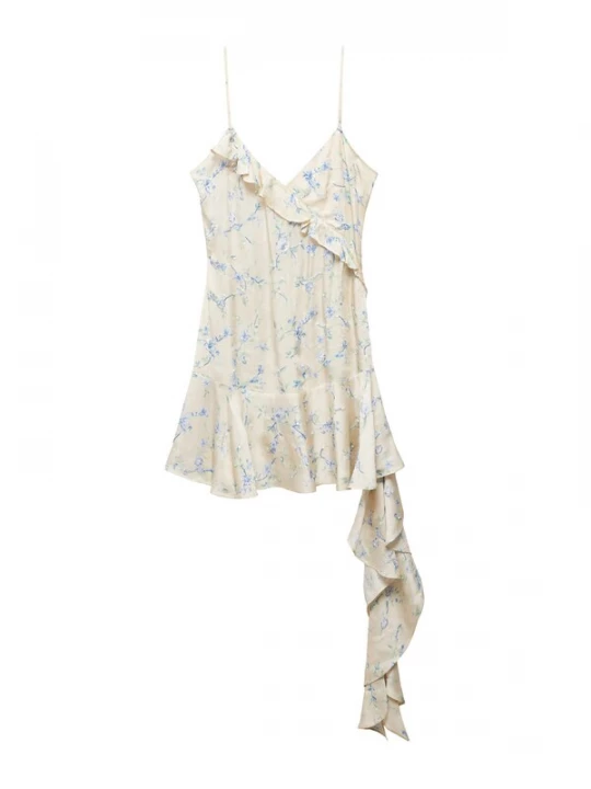 Foto van product MANGO Jurk 'Bloom' lichtblauw / lichtgroen / poederroze / wit