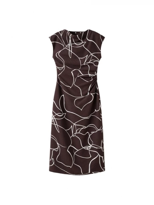 Foto van product MANGO Jurk 'Daniela' bruin / wit