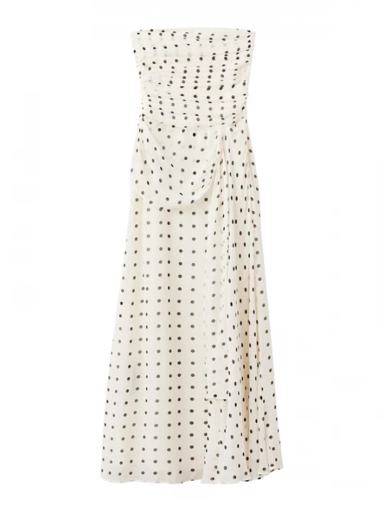 Foto van product MANGO Jurk 'Elle' zwart / offwhite