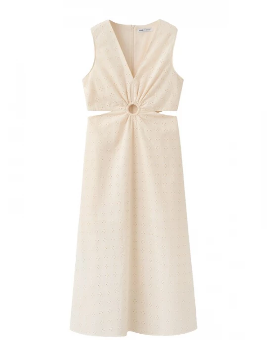 Foto van product MANGO Jurk 'Flor' lichtbeige