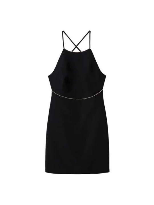 Foto van product MANGO Jurk 'Pedrera' zwart / zilver