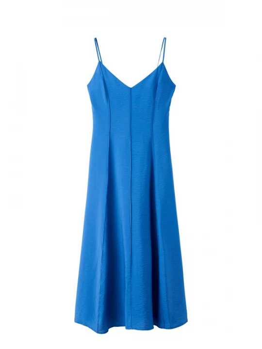 Foto van product MANGO Jurk 'Spring' royal blue / koningsblauw pomarańczowy