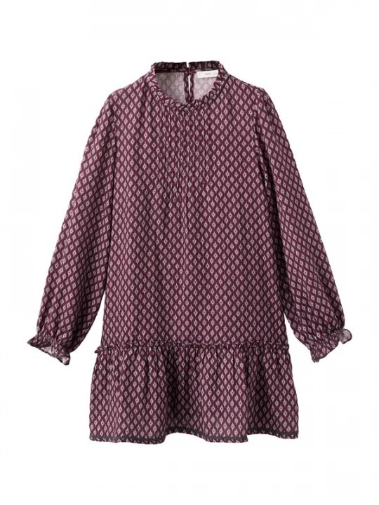 Foto van product MANGO KIDS Jurk 'Carmela' bordeaux / wit