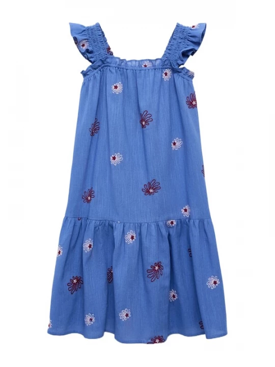 Foto van product MANGO KIDS Jurk 'DRESS PAIPAI' blauw / rosa / donkerrood