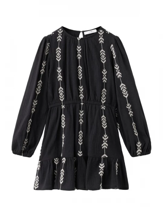 Foto van product MANGO KIDS Jurk 'India' lichtgrijs / zwart