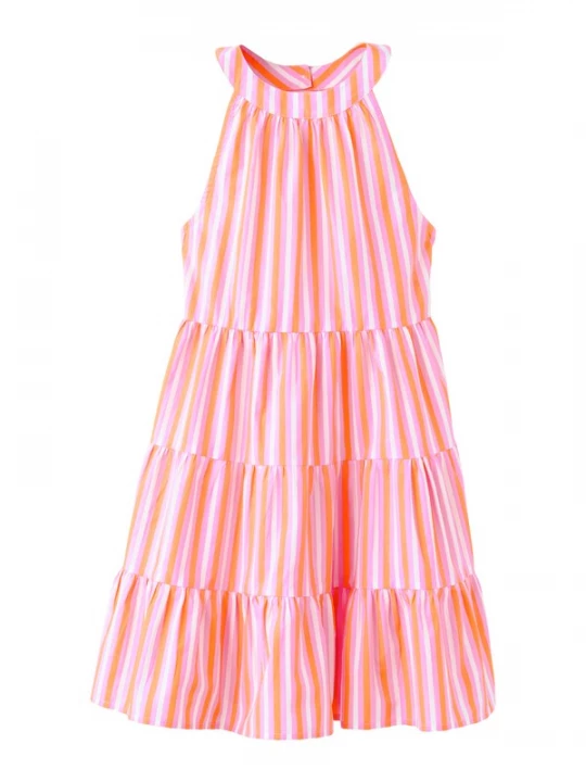 Foto van product MANGO KIDS Jurk 'JUICY' oranje / lichtroze / wit