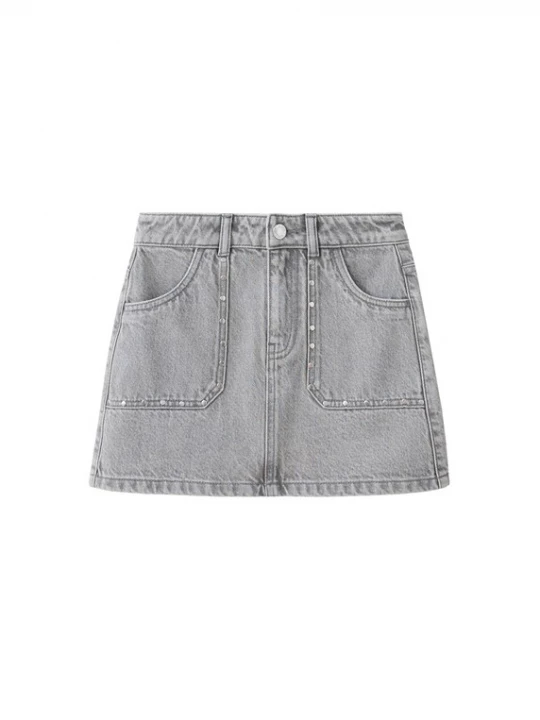 Foto van product MANGO KIDS Rok 'SABRINA' grey denim