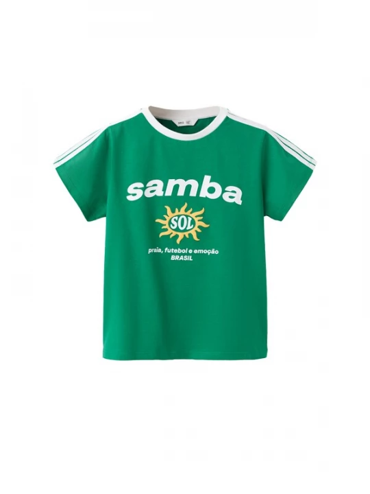 Foto van product MANGO KIDS Shirt 'BRASIL' geel / groen / wit