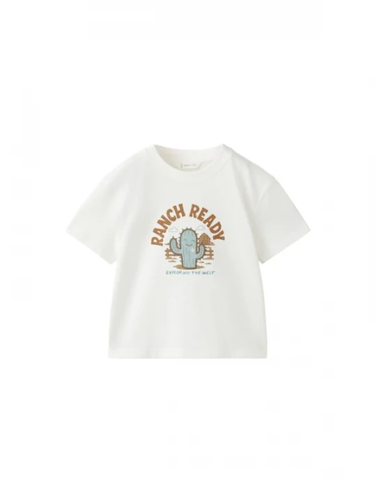 Foto van product MANGO KIDS Shirt 'CACTUS' lichtblauw / bruin / offwhite