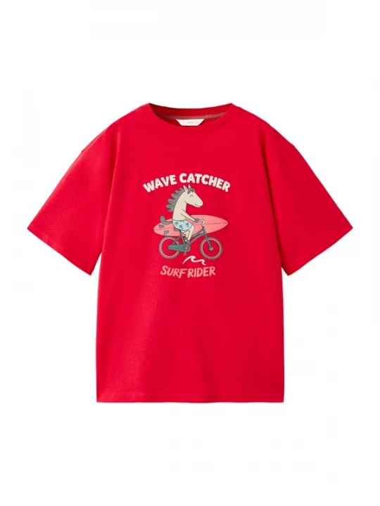 Foto van product MANGO KIDS Shirt 'CYPONI' grijs / rood / lichtrood / wit