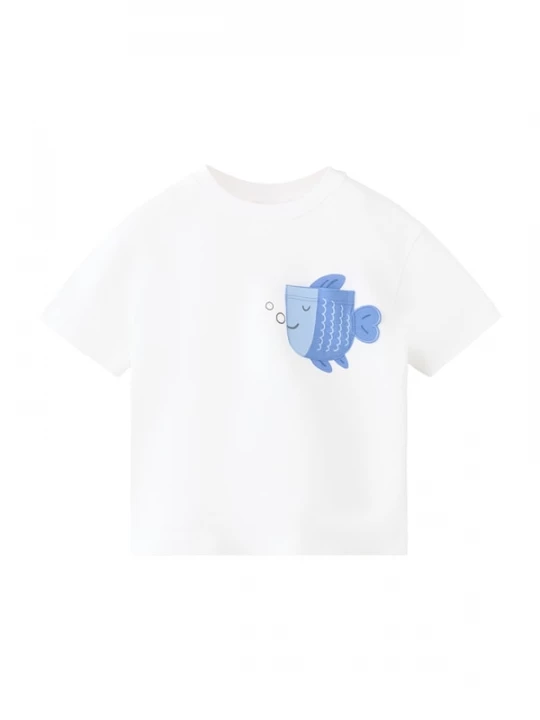 Foto van product MANGO KIDS Shirt 'M2FISH' blauw / donkerblauw / wit