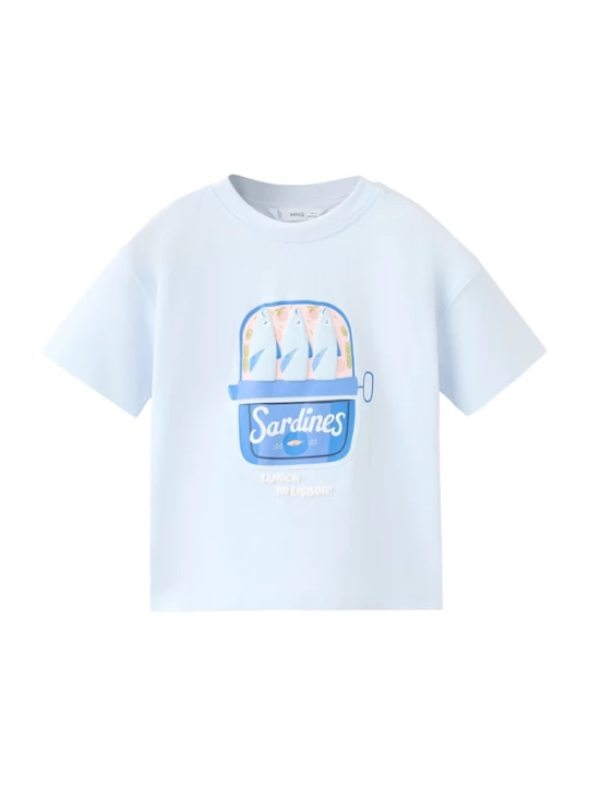 Foto van product MANGO KIDS Shirt 'M2SARDIN' blauw / lichtblauw / pastelgroen / rosa