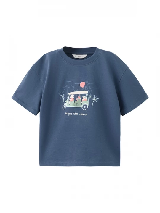 Foto van product MANGO KIDS Shirt 'MTUCTUC' navy / lichtgroen / zalm roze / wit
