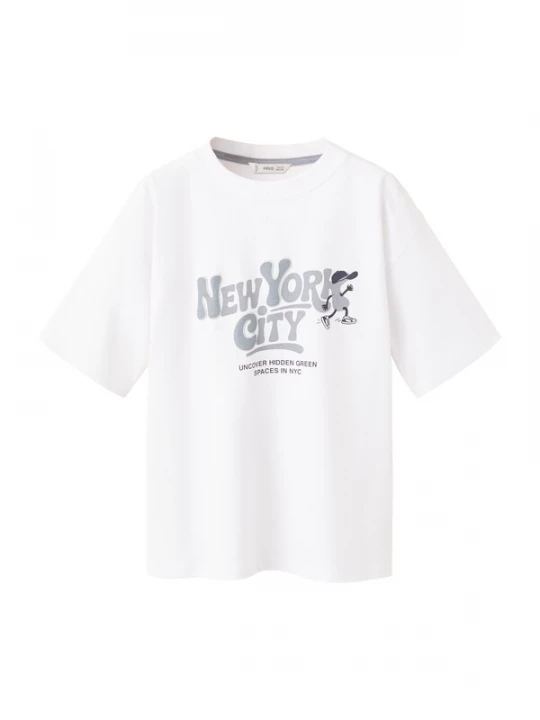 Foto van product MANGO KIDS Shirt 'NEWYORK' grijs / donkergrijs / wit