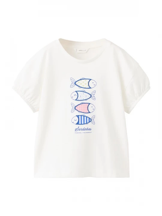 Foto van product MANGO KIDS Shirt 'SARDINE' blauw / geel / rosa / offwhite