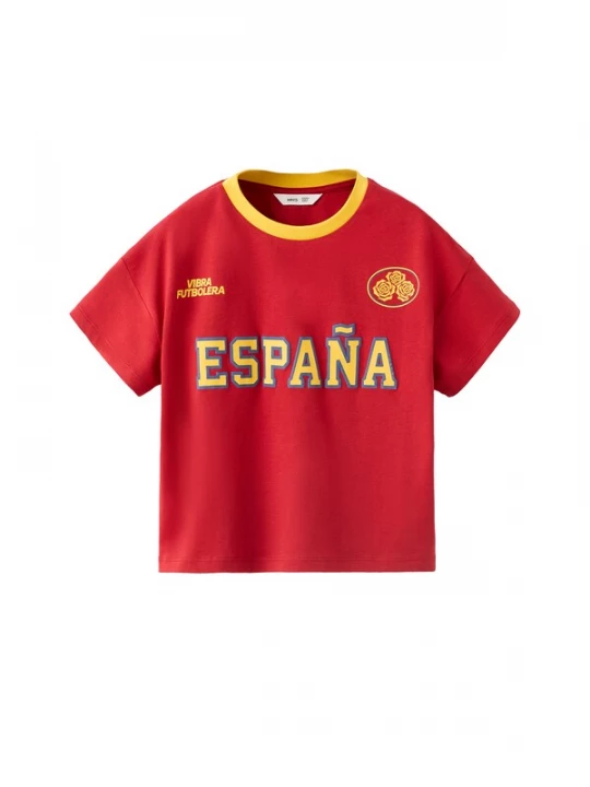 Foto van product MANGO KIDS Shirt 'SPAIN' blauw / curry / rood