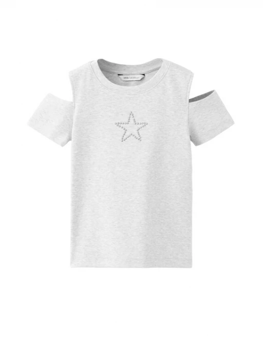 Foto van product MANGO KIDS Shirt 'STAR' lichtgrijs