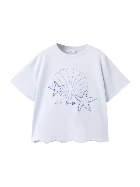 Foto van product MANGO KIDS Shirt 'STARFISH' navy / lichtblauw