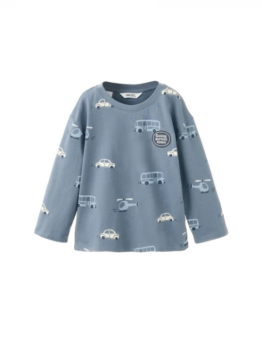 Foto van product MANGO KIDS Shirt 'TRANSAOP' navy / opaal / hemelsblauw / wit