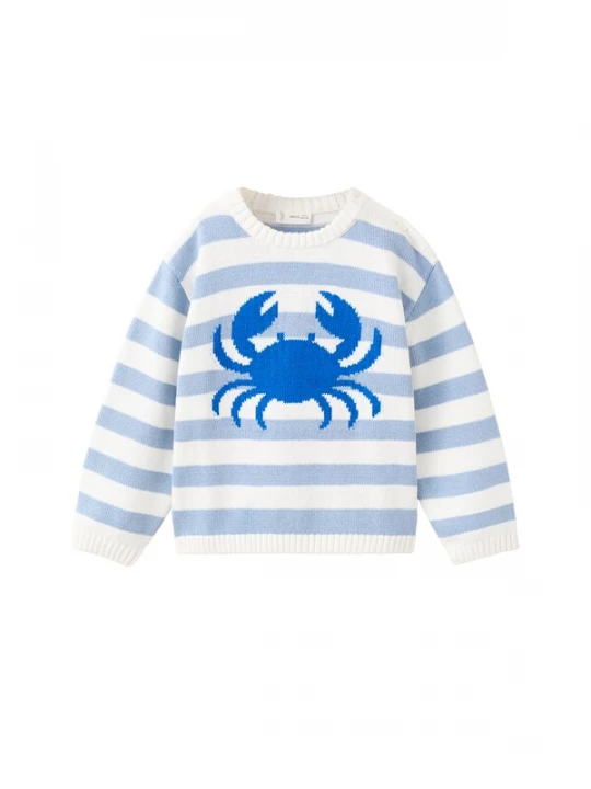 Foto van product MANGO KIDS Trui 'RO' blauw / duifblauw / wit