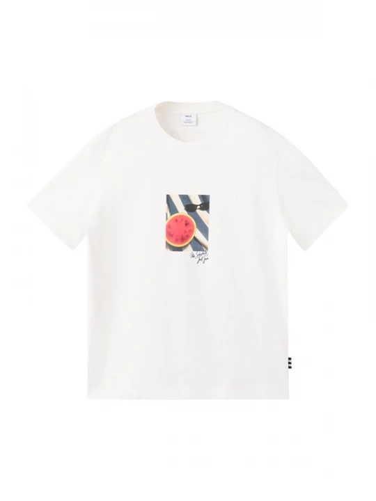 Foto van product MANGO MAN Shirt 'SANDIA' duifblauw / watermeloen rood / zwart / wit