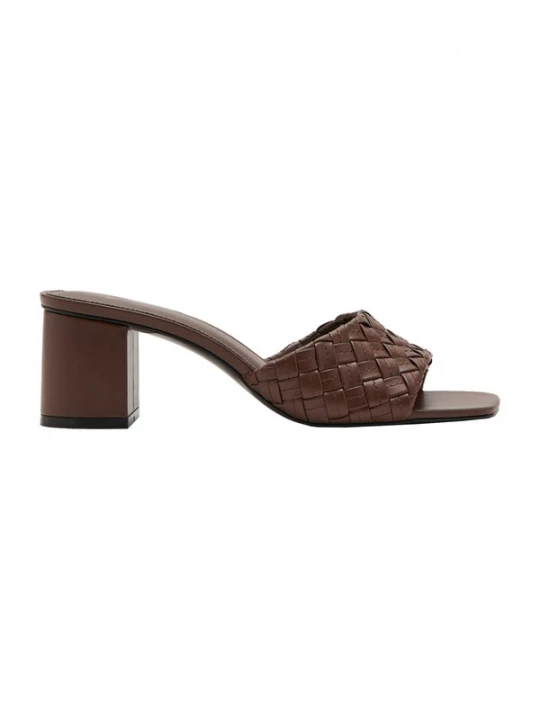 Foto van product MANGO Muiltjes 'BRAID' chocoladebruin