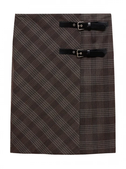 Foto van product MANGO Rok 'Gales' taupe / lichtgrijs