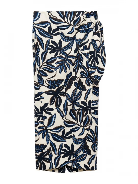 Foto van product MANGO Rok 'MERCI' ecru / royal blue / koningsblauw / bruin / zwart pomarańczowy