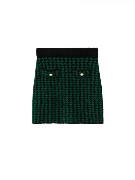 Foto van product MANGO Rok 'Patri' groen / zwart