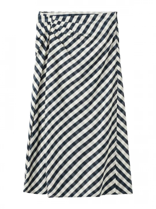 Foto van product MANGO Rok 'VICHY' navy / lichtgrijs / wit