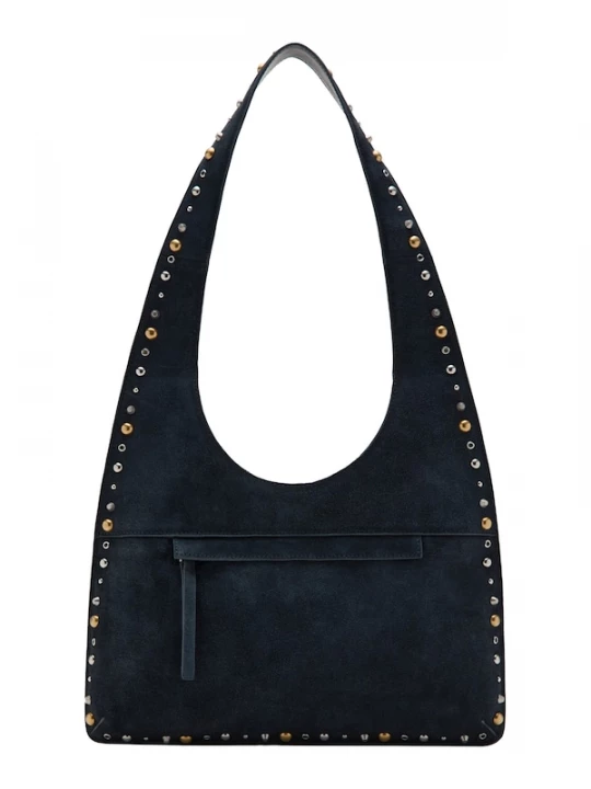 Foto van product MANGO Schoudertas 'Indira' navy / goud / zilver