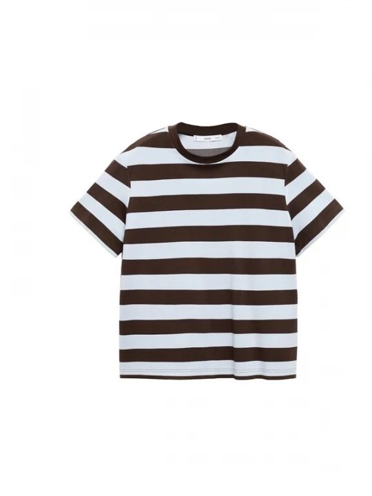 Foto van product MANGO Shirt 'DOLLY' donkerbruin / wit