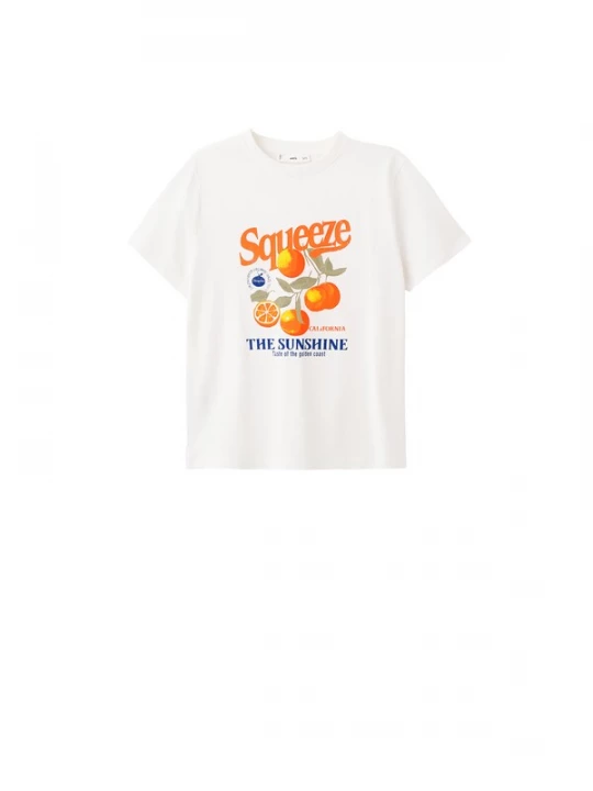 Foto van product MANGO Shirt 'ILUSTRA' navy / geel / oranje / wit