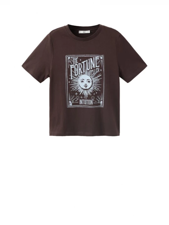 Foto van product MANGO Shirt 'ILUSTRA3' lichtblauw / donkerbruin